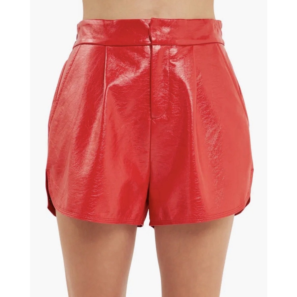 Faux Leather Red Shorts XS UGA Georgia Bulldogs Game Day Tailgate Glam Athens